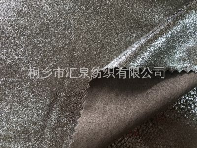 氨纶纬编麂皮绒烫金